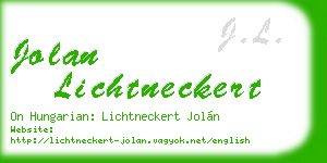 jolan lichtneckert business card